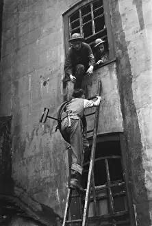 Stirrup Pump in Action - The Blitz Print, circa 1940