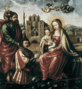 The Virgin of Christopher Columbus, 16th c. Print on Wood from Spain