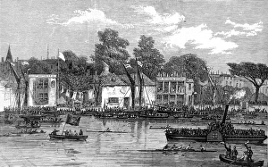 The Finish of the Race for Doggetts Coat and Badge, London The Finish of the Race for Doggetts Coat and Badge, London