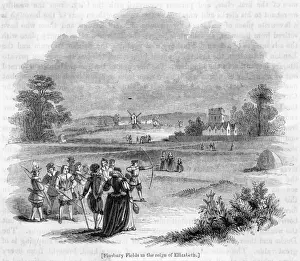 Finsbury Fields Print, 16th Century Landscape