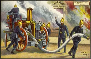 Horse Drawn Fire Engine Prints: Fire Engine Arrives