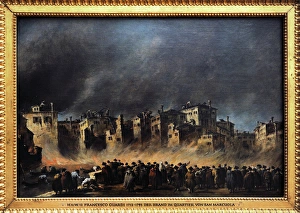 Fire in the oil depot at San Marcuola, 1789, by Francesco Gu Fire in the oil depot at San Marcuola, 1789, by Francesco Gu