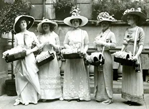 First Alexandra Rose Day charity, women selling roses First Alexandra Rose Day charity, women selling roses
