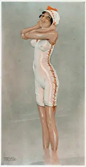 Young Woman Swimming Prints: First Dip of the Year