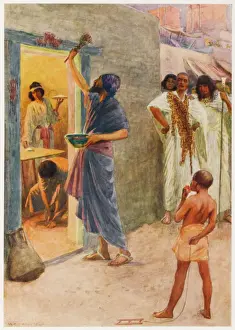 Prints of The Jews are spared when a pestilence strikes Egypt, a sign that Pharaoh should allow them to leave his country : it is the first Passover, celeb- -rated annually ever after Egypt Prints: The First Passover Print