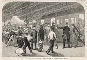 Print of the First Underground Train