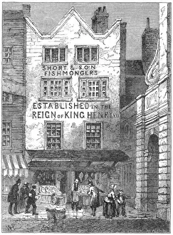 Temple Bar Fish Shop Print, 1846