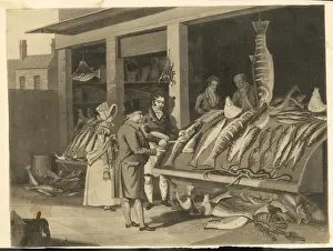 Fishmongers Shop Print (C19Th)