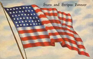 US Flag with 48 Stars Print, 1941