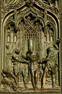 Flagellation of Christ. Door. Relief. Milan Cathedral. Italy Flagellation of Christ. Door. Relief. Milan Cathedral. Italy