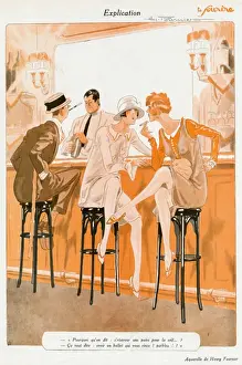 Two Flappers in a Bar Print