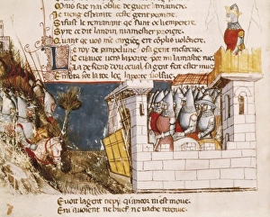 Fleet sheltered in a castle with the drawbridge Fleet sheltered in a castle with the drawbridge