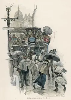 Iconic London Landmarks Prints: Fleet St in the Rain