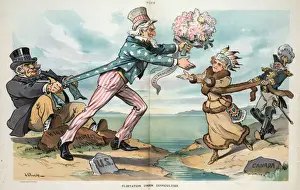 Puck Magazine Illustrations Online Prints: Flirtation under difficulties