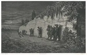 Print of Folklore: Lubins in a Cemetery Setting