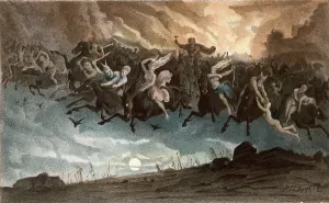 Norse Mythology Prints: Print of the Wild Hunt Asgaardsreiden, Norwegian myth