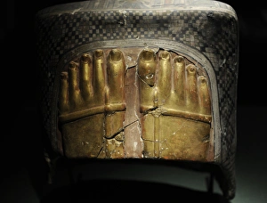 Foot case for a mummy. Roman Period. 1st century AD Foot case for a mummy. Roman Period. 1st century AD