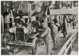 Prints of Working on the Ford assembly line F Prints: Ford Assembly Line 1929 Print