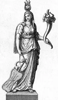 Fortuna Print - Roman Goddess of Luck with Cornucopia
