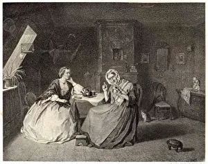Fortune Telling Print: An Old Swedish Lady Reads Leaves