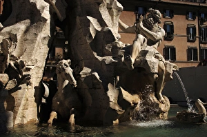 Fountain of Four Rivers, 1651, by Bernini. The river-god Dan Fountain of Four Rivers, 1651, by Bernini. The river-god Dan