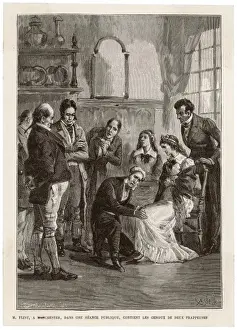 Print of Fox Sisters: Dr. Austin Flint's Knee Cracking Demonstration