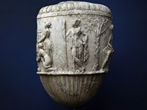 Fragment of a Krater. Italy 30-20 BC. Marble. Artemis Fragment of a Krater. Italy 30-20 BC. Marble. Artemis
