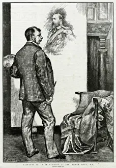 Frank Holl at Work Print: English Social Realist Artist in Studio