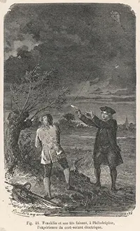 Historical Science Experiments Prints: Franklin and his Kite