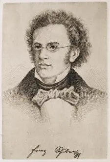 Austrian Composer Biography Prints: Franz Schubert / Anon