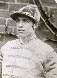 Prints of FREDERICK JAMES ARCHER (1857 - 1886). Phenomenally successful jockey from the 1860s to the 1880s. Committed suicide after death of his wife, and owing to ill- health through excessive diet James Archer Prints: Fred Archer Print, c.1880