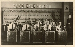 Fred Kiekebuschs band, on a bandstand Fred Kiekebuschs band, on a bandstand