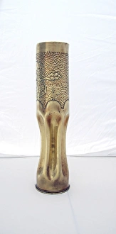French 75 mm shell case with floral design French 75 mm shell case with floral design