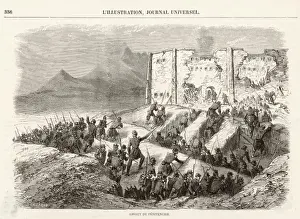 French Expedition Print: Puebla Attack