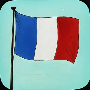 Coloured Lantern Slides Prints: French Flag