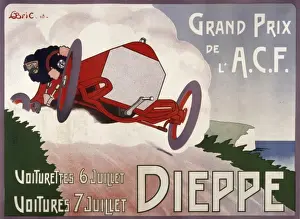 Grand Prix Prints: 1908 Dieppe French Grand Prix Print