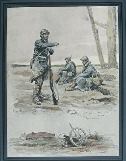 French Infantry and damaged wagon, Curlu French Infantry and damaged wagon, Curlu