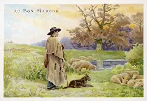 19th Century Agriculture Prints: French Shepherd