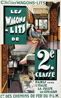 French Wagons-Lit Poster Print: Second Class Cabin Interior