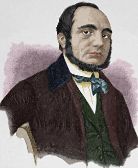 Friedrich Daniel Bassermann (1811-1855). Colored engraving Friedrich Daniel Bassermann (1811-1855). Colored engraving