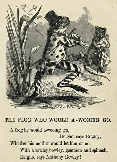 Traditional Nursery Rhymes Prints: A Frog He Would a-wooing Go