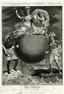 World Geography Map Prints: Frontispiece, Kellys System of Geography