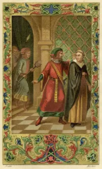 Medieval Monk Illustration Prints: Frontispiece, Legends of the Commandments of the Church