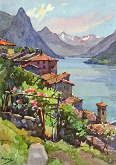 Gandria - northern shore of Lake Lugano, Switzerland Gandria - northern shore of Lake Lugano, Switzerland