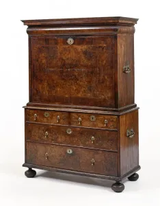 Walnut-Veneered Writing Cabinet Print, c.1695-1700
