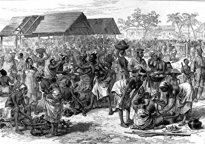 General market in Cape Coast Castle, 1874 General market in Cape Coast Castle, 1874