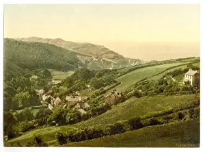 Framed Print : General view Print of Lee, Devon, England Framed Print : General view Print of Lee, Devon, England