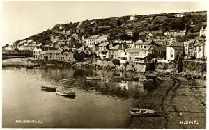 General View, Mousehole Print, Cornwall England 1956