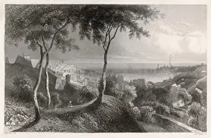 Italian Harbor Scene Prints: Genoa / General View 19C