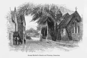 George Herbert Print: Bemerton Church and Vicarage